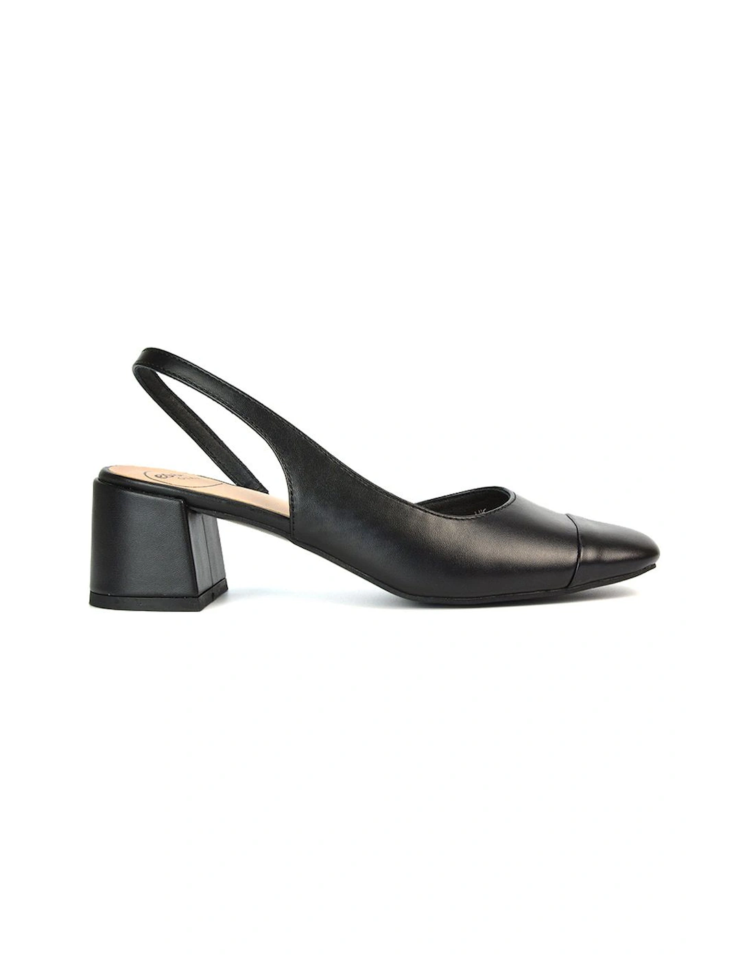 'Karis' Slingback Block Heel Court Shoes With Square Toe, 2 of 1