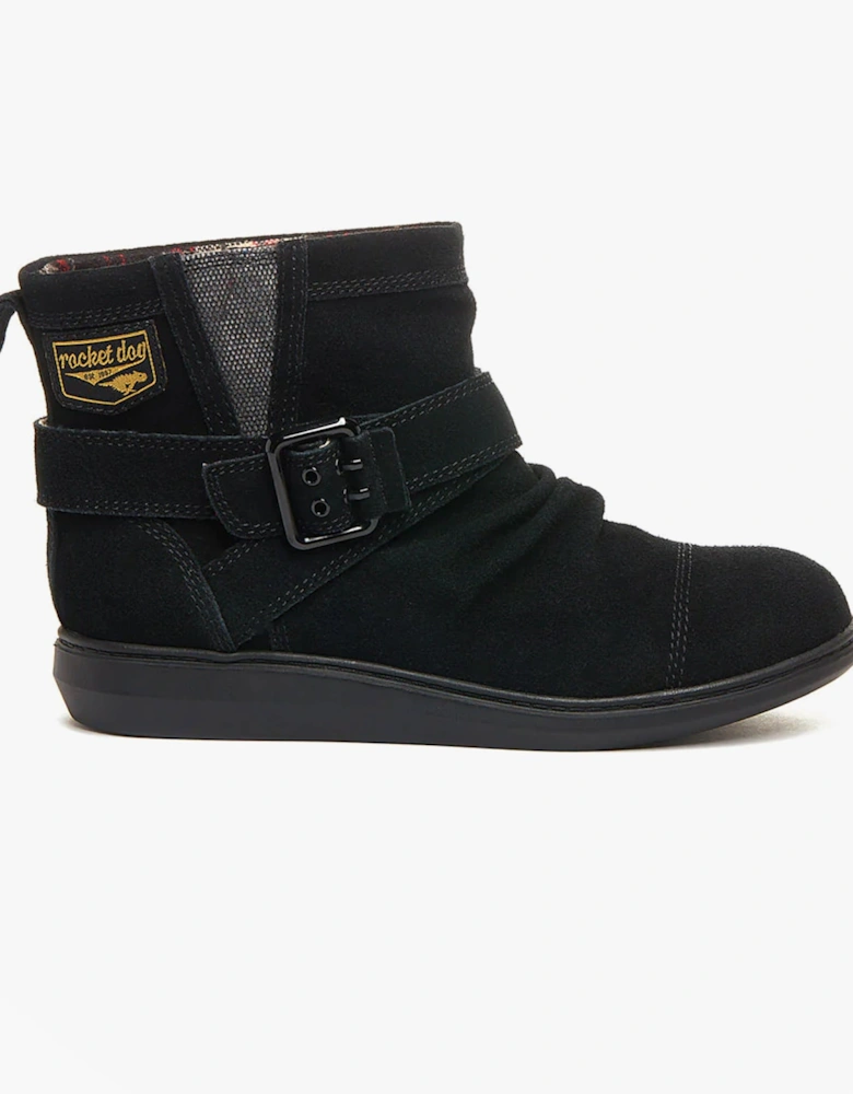 MINT Womens Suede Boots Black