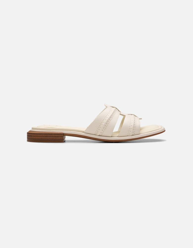 Ariany Mule Cream Leather Flat Sandals,Slip Ons