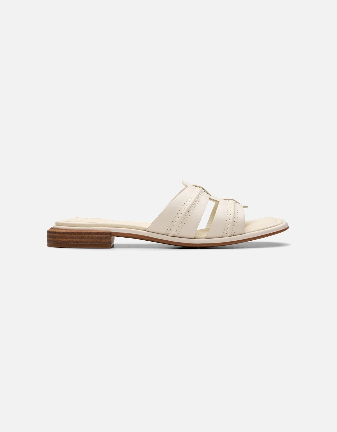 Ariany Mule Cream Leather Flat Sandals,Slip Ons, 2 of 1