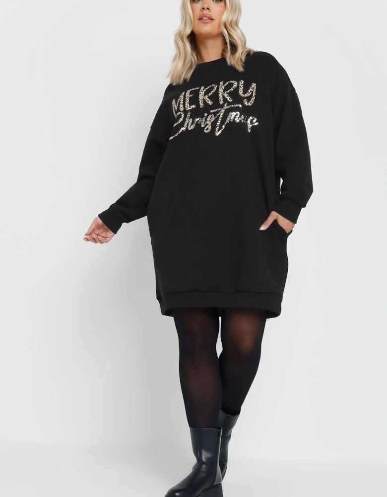 Sequin Christmas Sweatshirt Dress