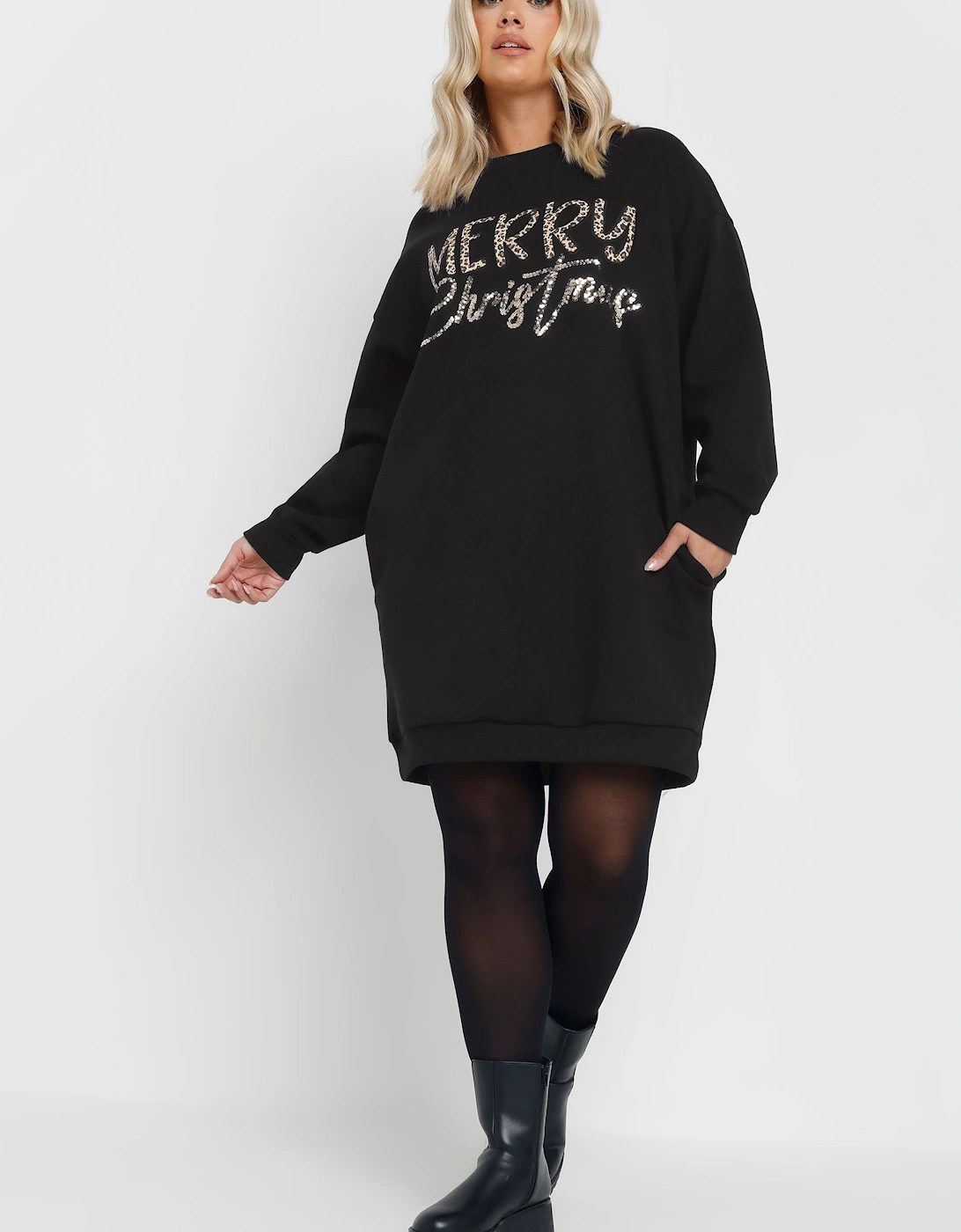 Sequin Christmas Sweatshirt Dress, 2 of 1