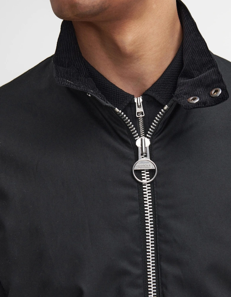 Lutlaw Harrington Mens Wax Jacket - Black