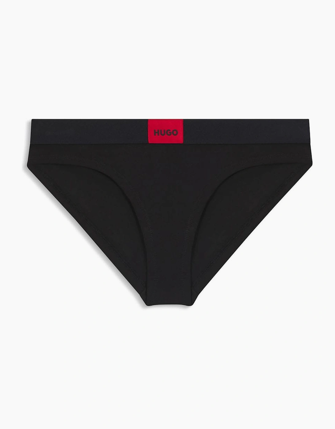 Hugo Boss Women's Red Logo Label Briefs - Black - Size: M