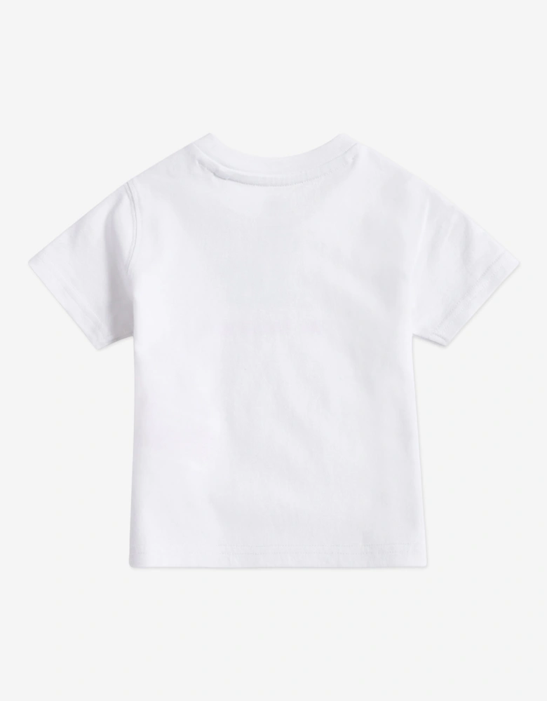Boys Stacked Logo T-Shirt in White