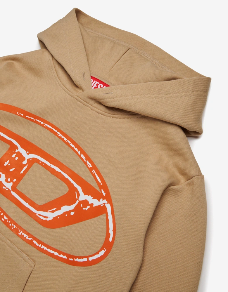 Boys Oval D Hoodie in Beige