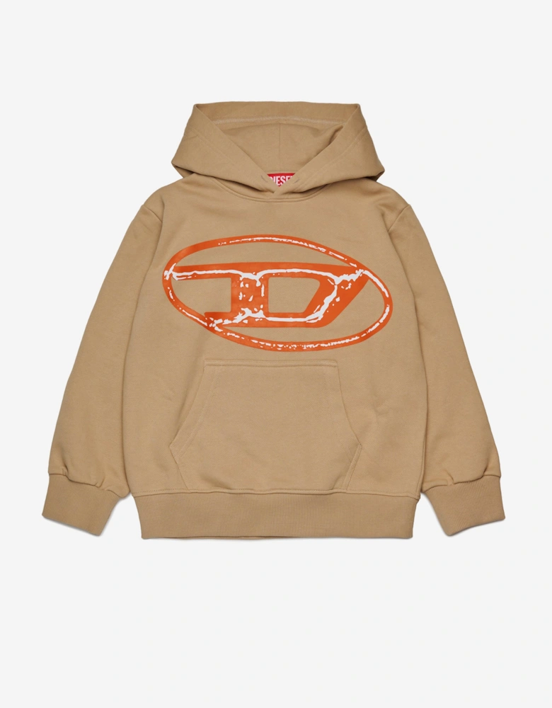 Boys Oval D Hoodie in Beige