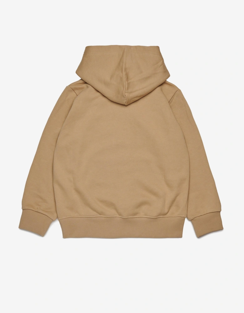 Boys Oval D Hoodie in Beige