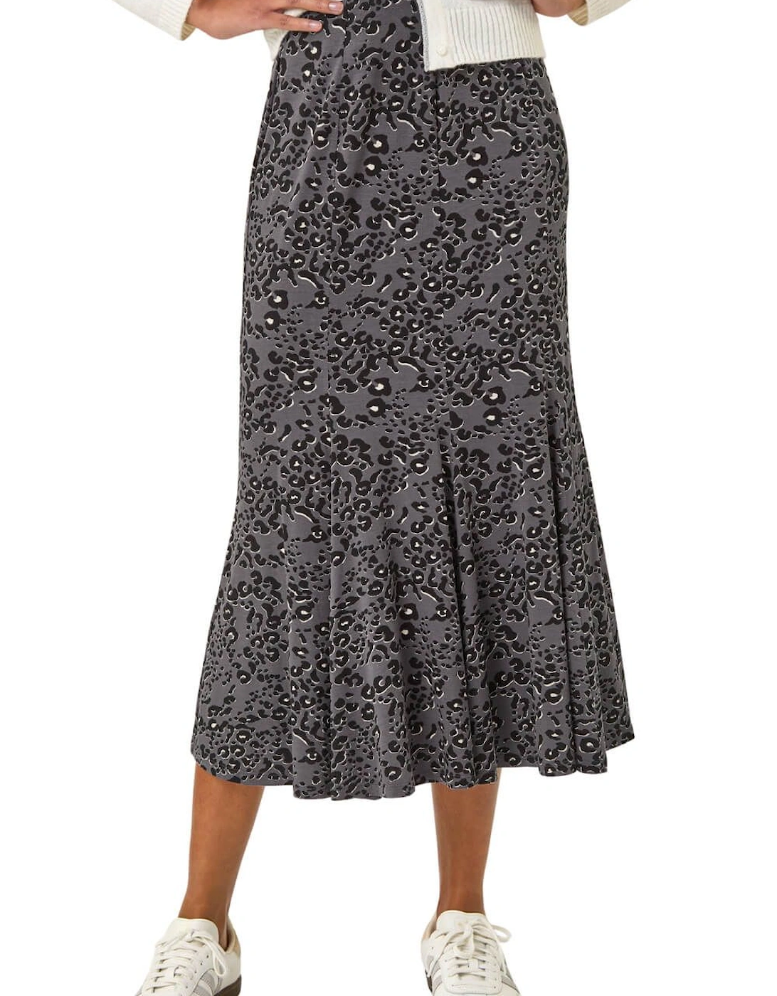 Animal Print Panelled Skirt, 2 of 1
