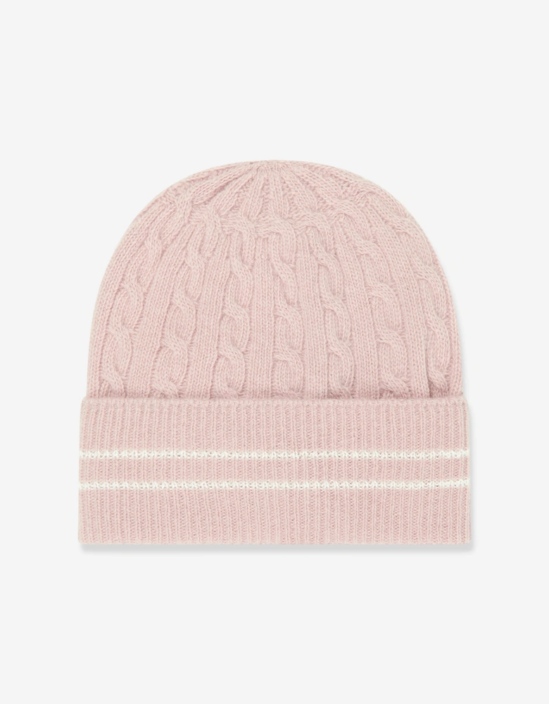 Girls Knitted Beanie Hat in Pink