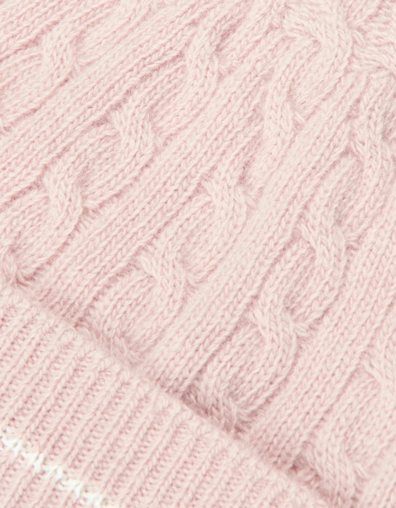 Girls Knitted Beanie Hat in Pink