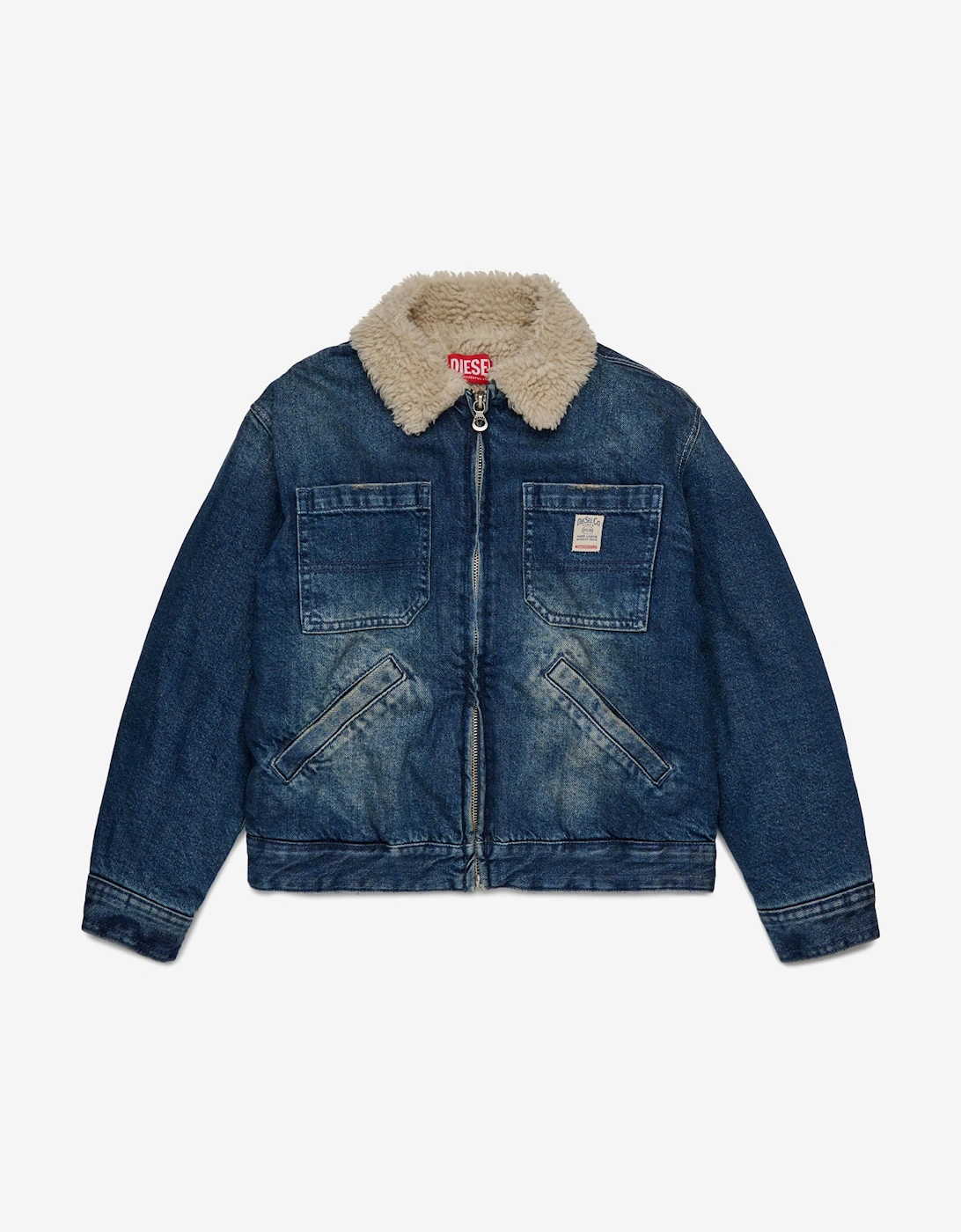 Boy's Diesel Boys Denim Zip Up Jacket in Blue - Size: 16 years