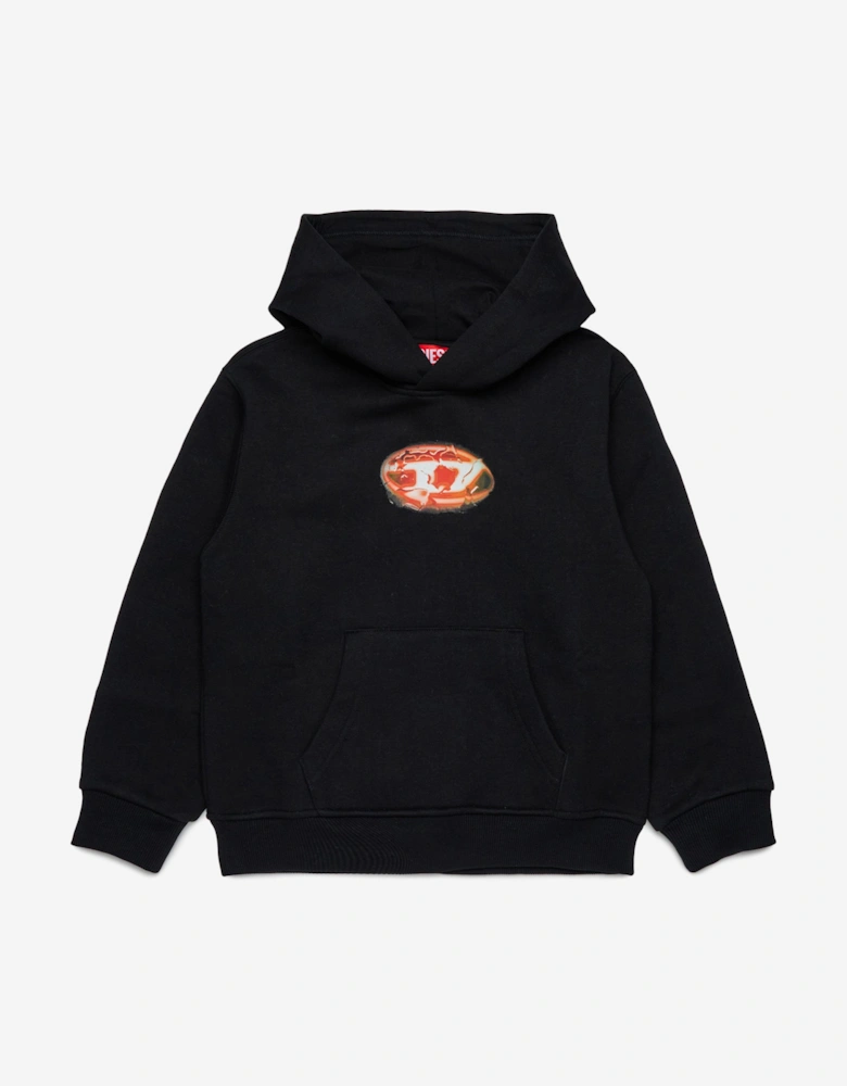 Boys Oval D Logo Hoodie in Black