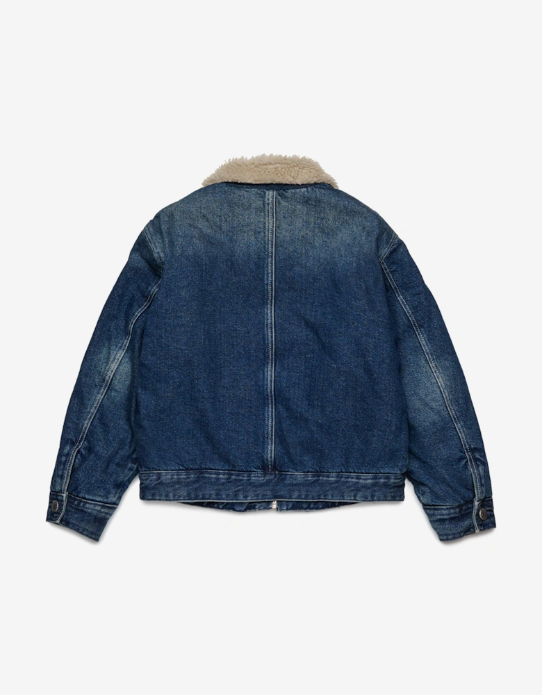 Boys Denim Zip Up Jacket in Blue