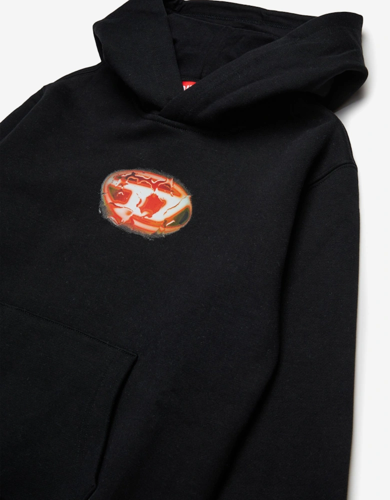 Boys Oval D Logo Hoodie in Black
