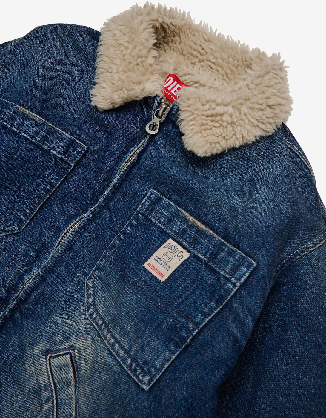 Boys Denim Zip Up Jacket in Blue