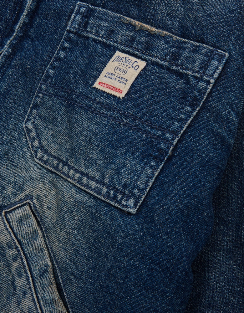 Boys Denim Zip Up Jacket in Blue
