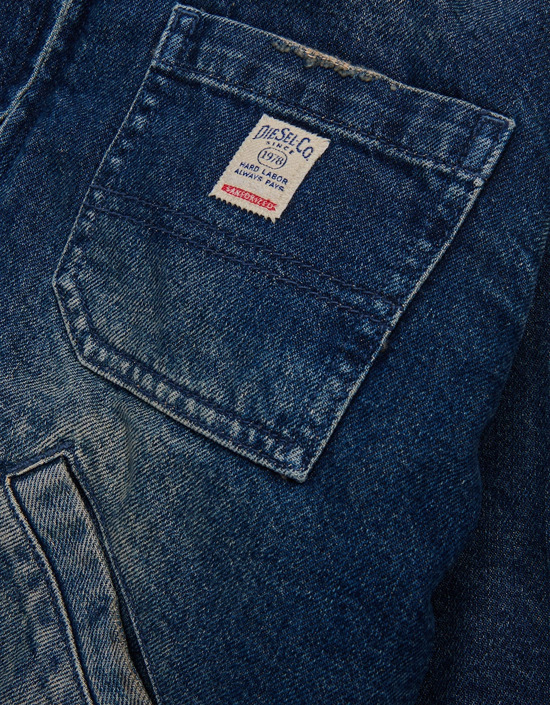Boys Denim Zip Up Jacket in Blue