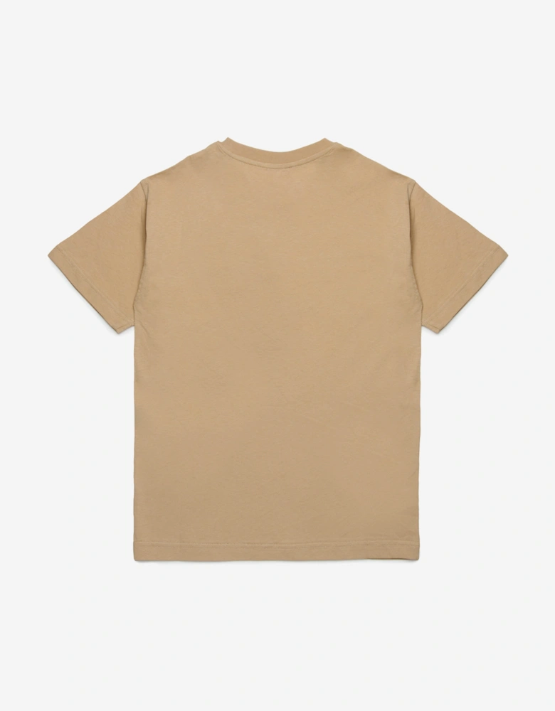 Boys Oval D Logo T-Shirt in Beige