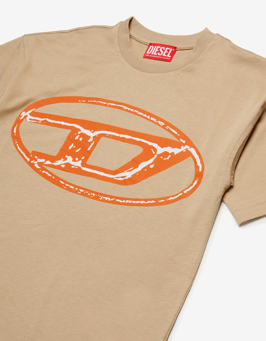 Boys Oval D Logo T-Shirt in Beige
