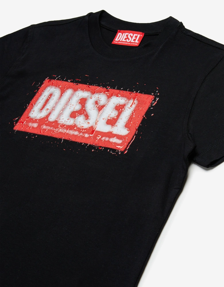 Boys Logo Print T-Shirt in Black