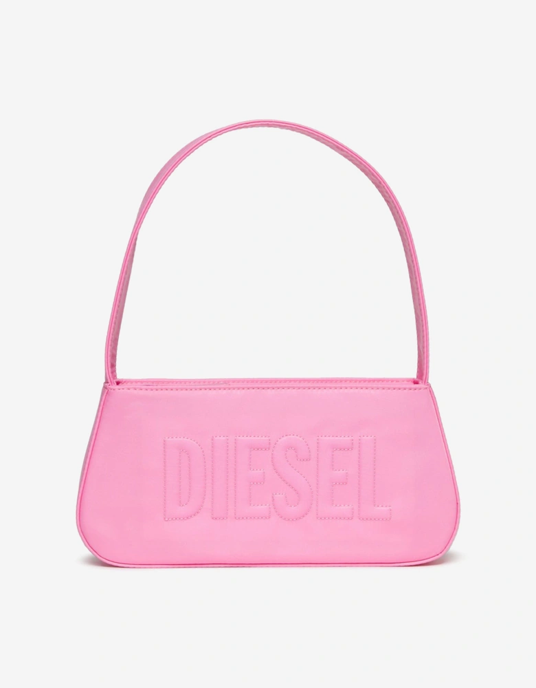 Girls Embossed Logo Handbag in Pink (25cm)