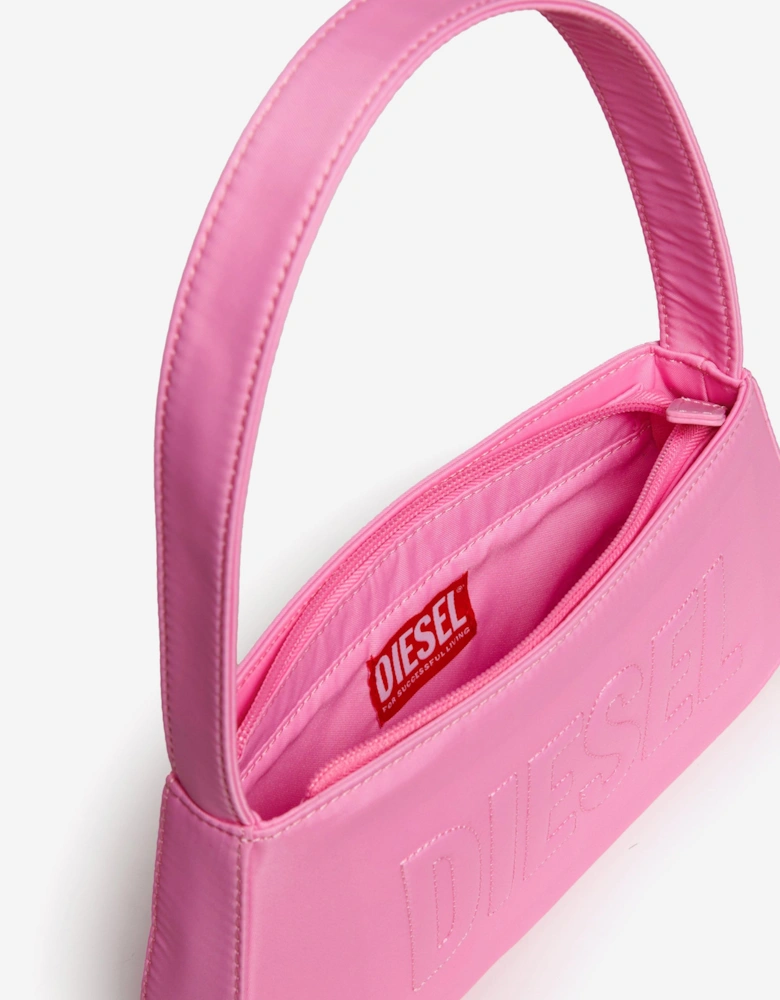 Girls Embossed Logo Handbag in Pink (25cm)