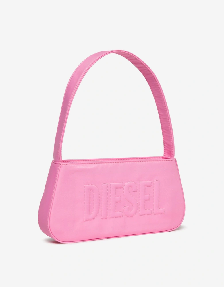 Girls Embossed Logo Handbag in Pink (25cm)