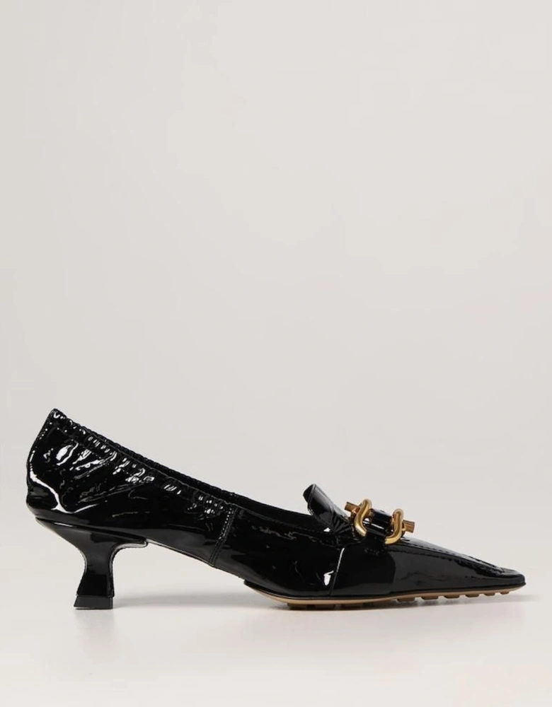 Lido Patent Leather Loafers - Black High Heel Shoes
