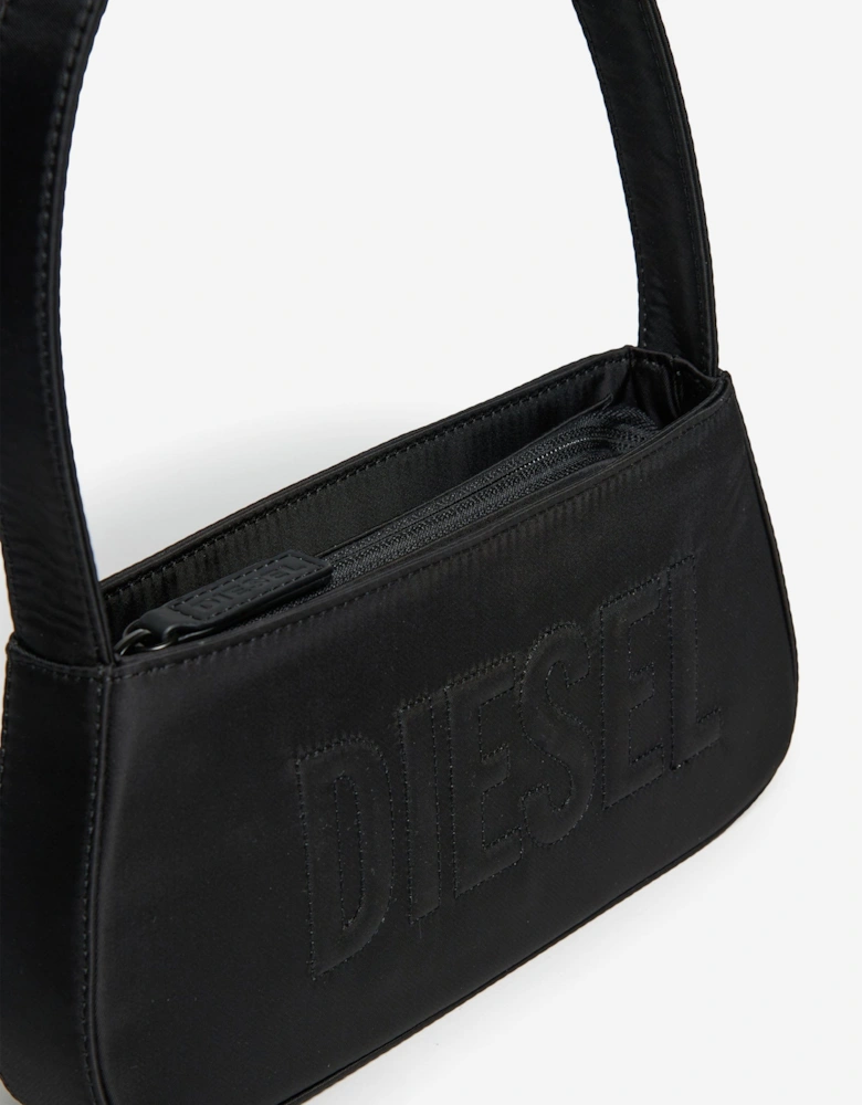 Girls Embossed Logo Handbag in Black (25cm)