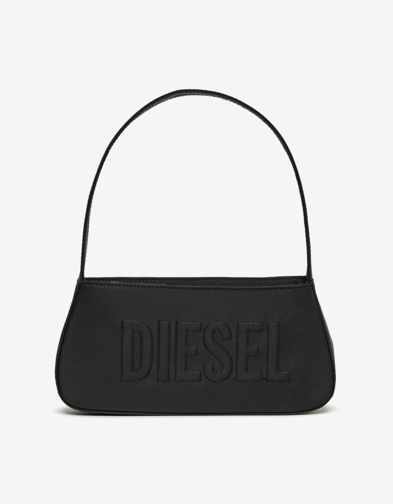 Girls Embossed Logo Handbag in Black (25cm)