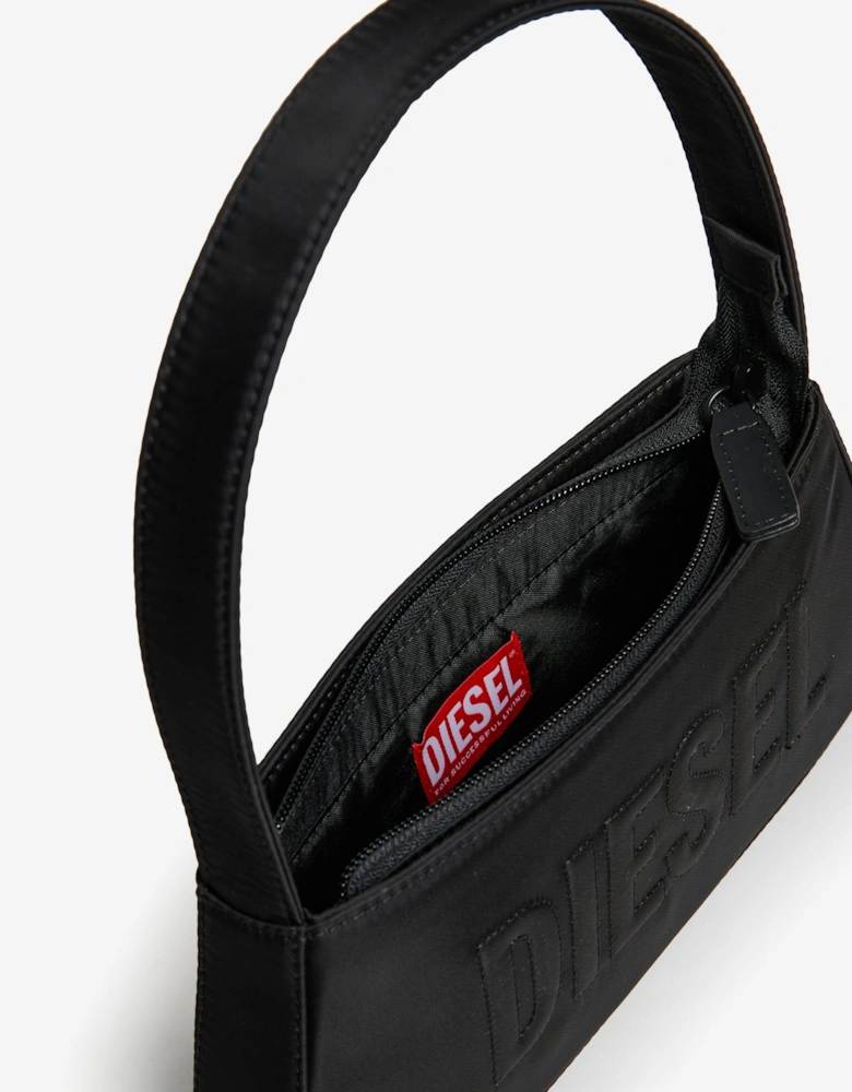 Girls Embossed Logo Handbag in Black (25cm)