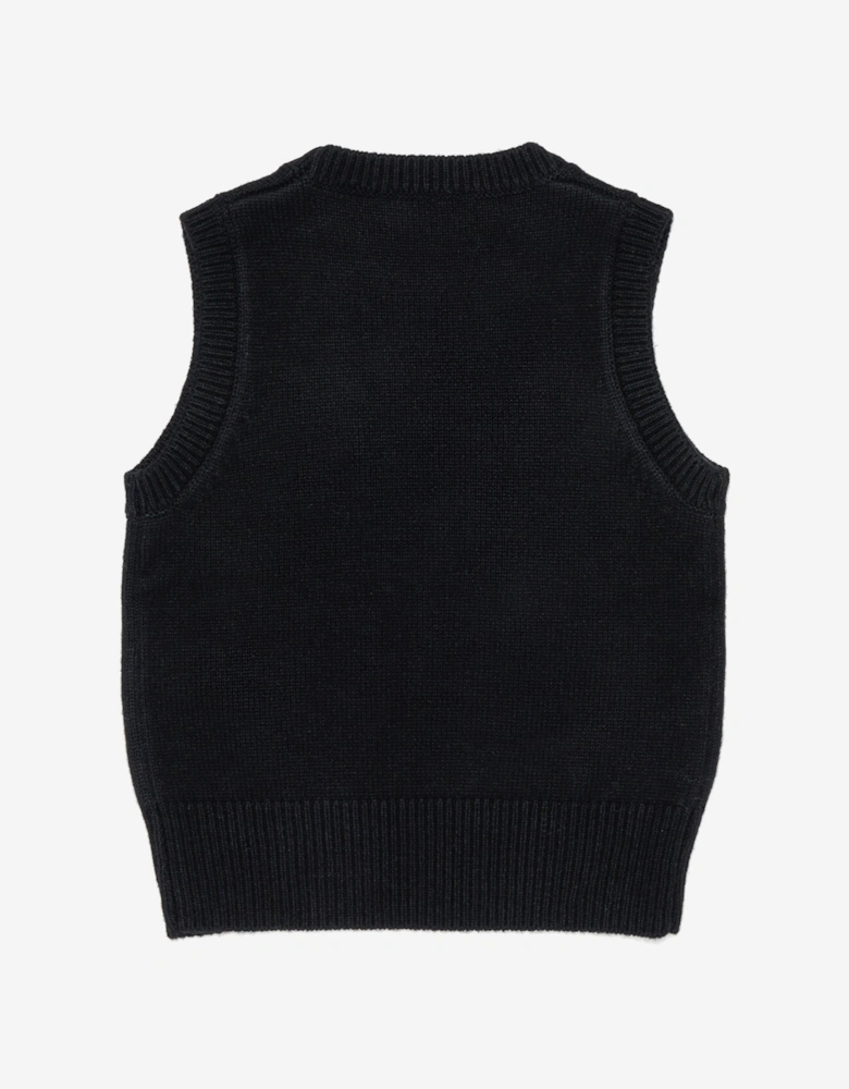 Girls Logo Sweater Vest in Black