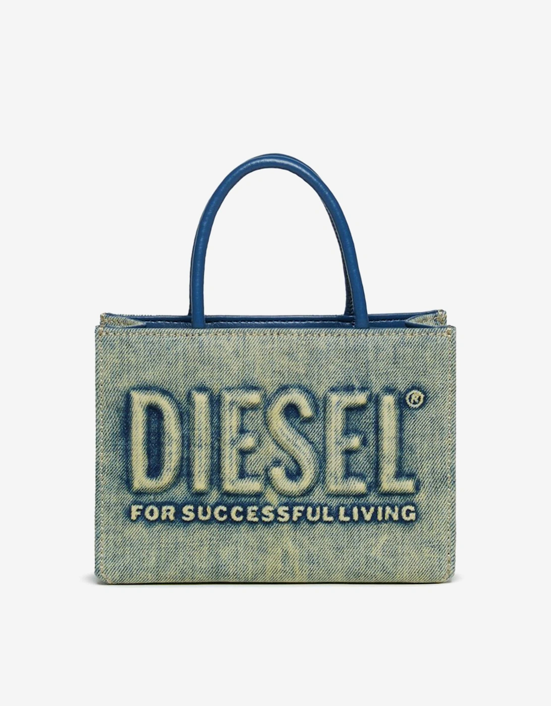 Girls Washed Denim Logo Mini Bag in Blue (18cm), 6 of 5