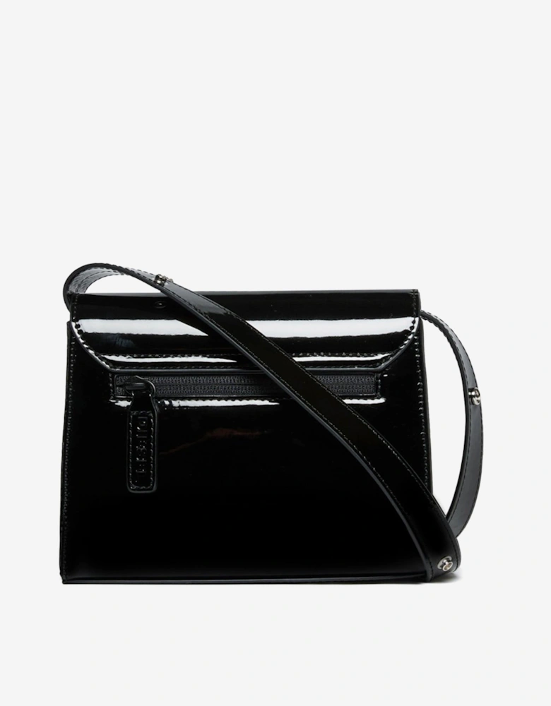 Girls Patent Logo Shoulder Bag in Black (18.5cm)
