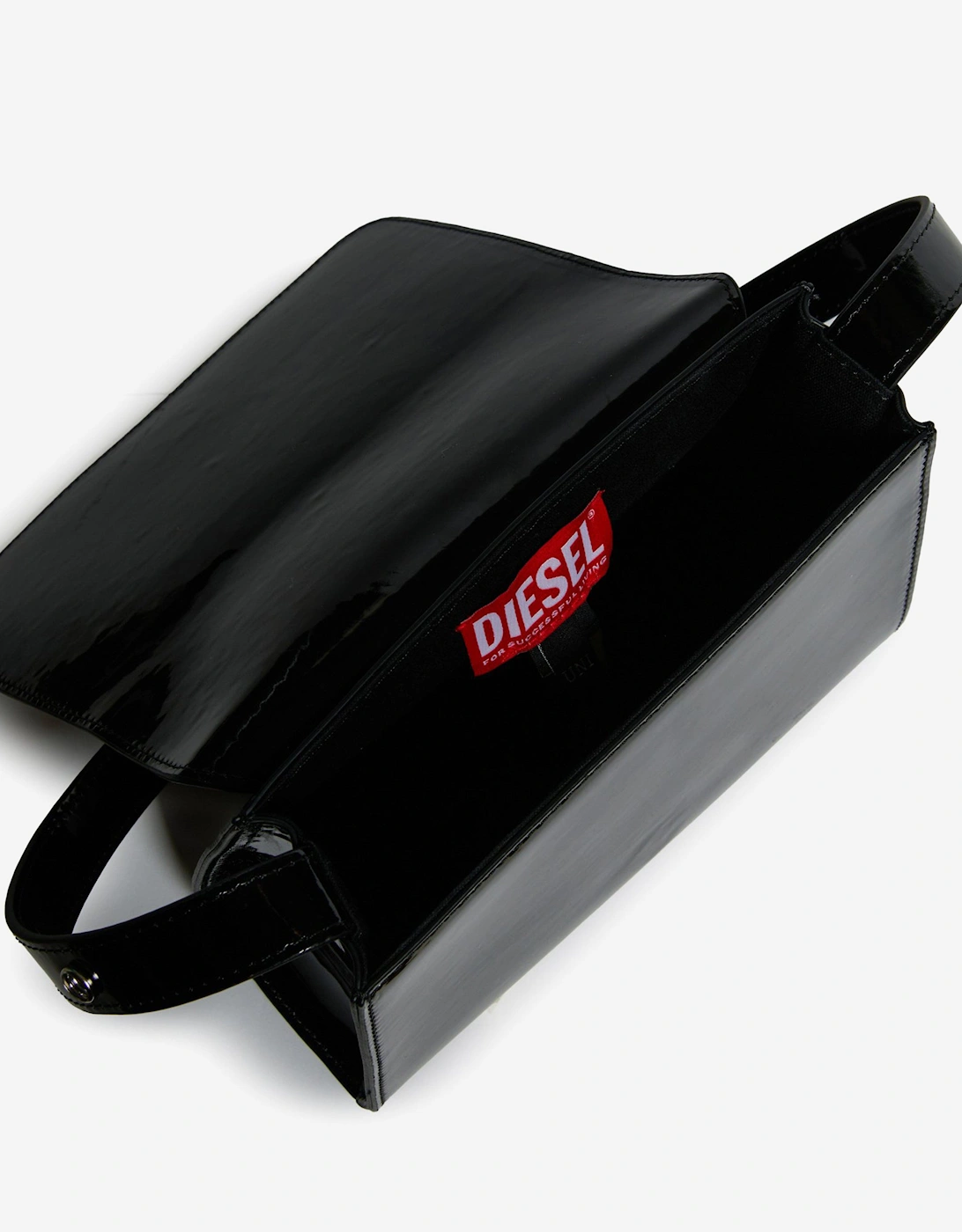 Girls Patent Logo Shoulder Bag in Black (18.5cm)