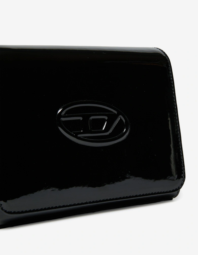 Girls Patent Logo Shoulder Bag in Black (18.5cm)