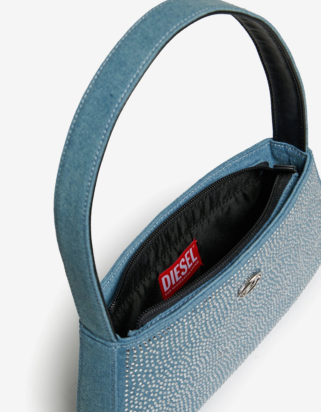 Girls Denim and Rhinestones Shoulder Bag in Blue (25cm)