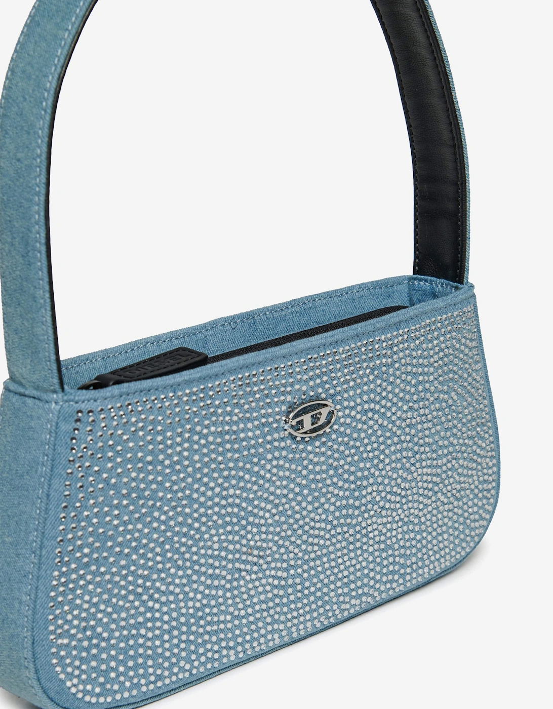 Girls Denim and Rhinestones Shoulder Bag in Blue (25cm)