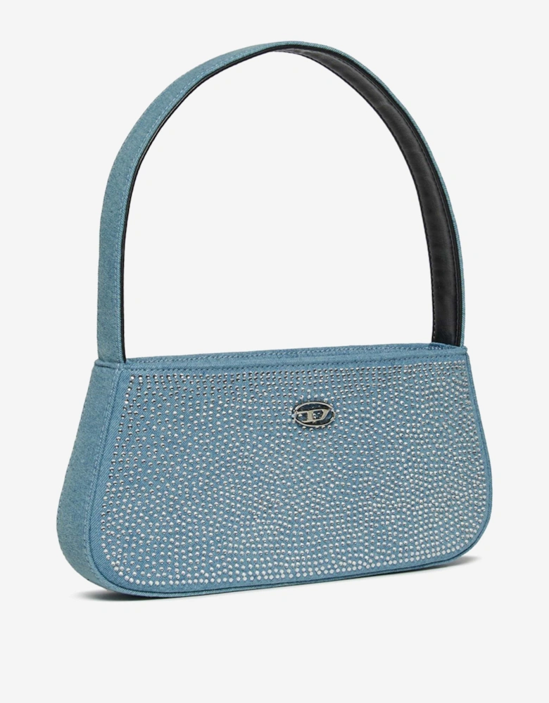 Girls Denim and Rhinestones Shoulder Bag in Blue (25cm)