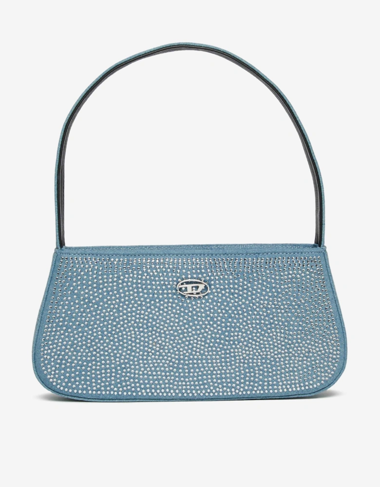 Girls Denim and Rhinestones Shoulder Bag in Blue (25cm)