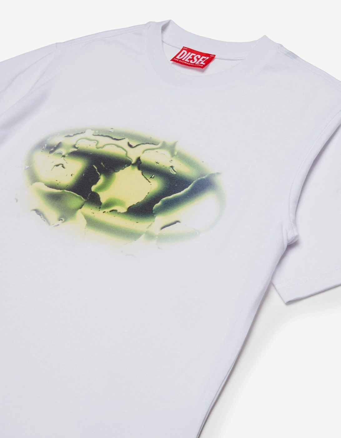Boys Oval D Print T-Shirt in White
