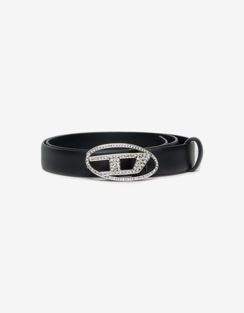 Girls Oval D Buckle Belt in Blsck
