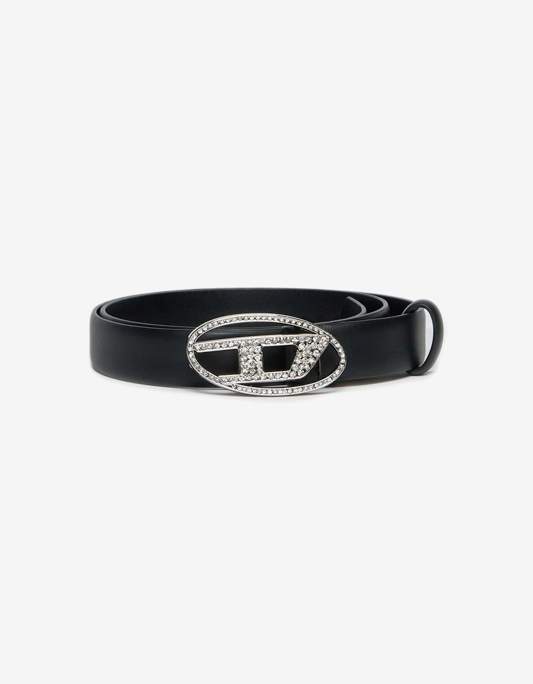 Girl's Diesel Girls Oval D Buckle Belt in Blsck - Black - Size: 60 cm