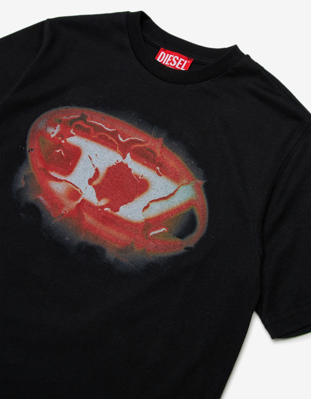 Boys Oval D Print T-Shirt in Black