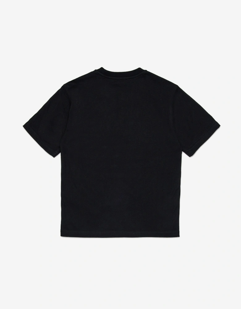 Boys Oval D Print T-Shirt in Black