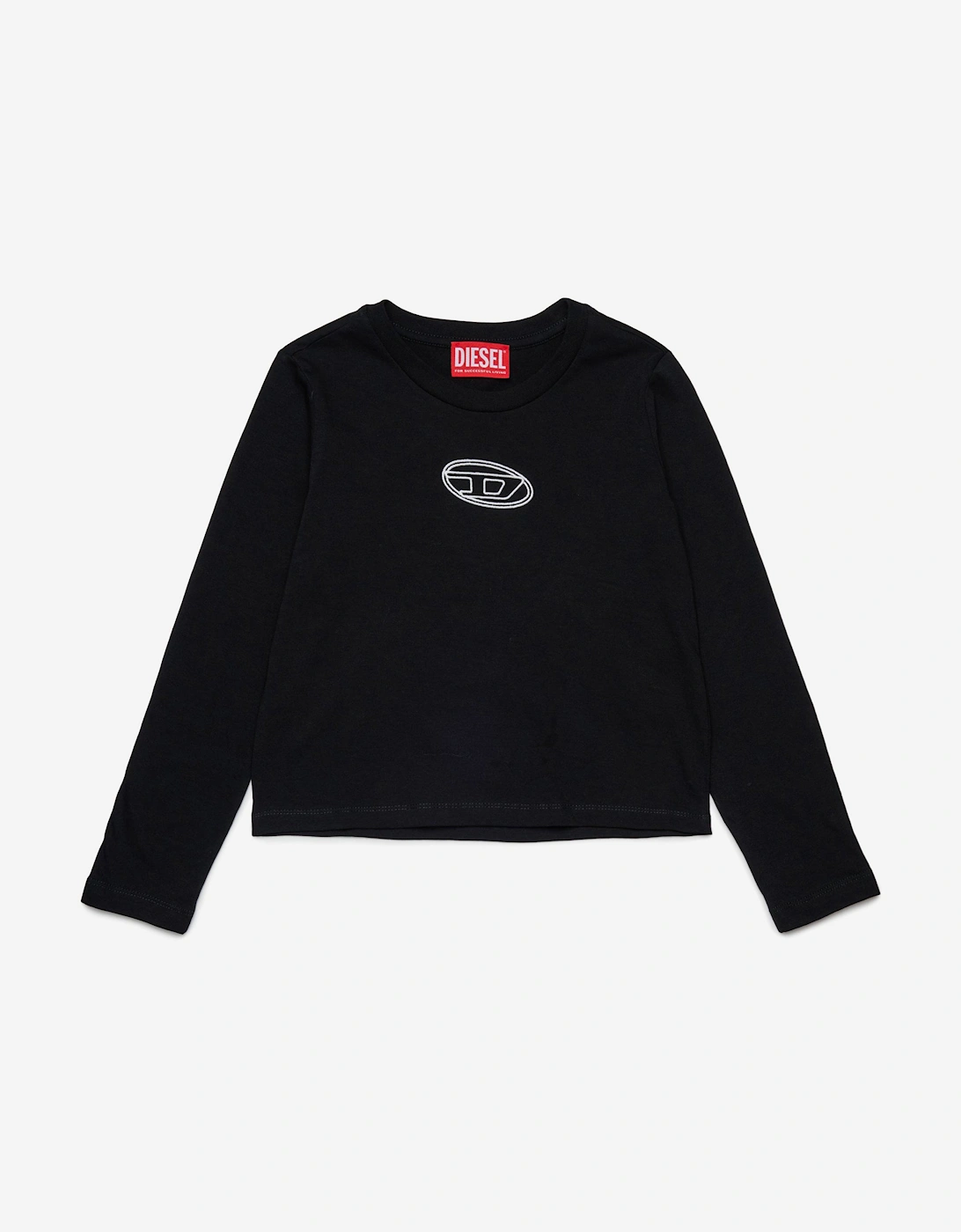 Girls Long Sleeve Logo T-Shirt in Black, 5 of 4