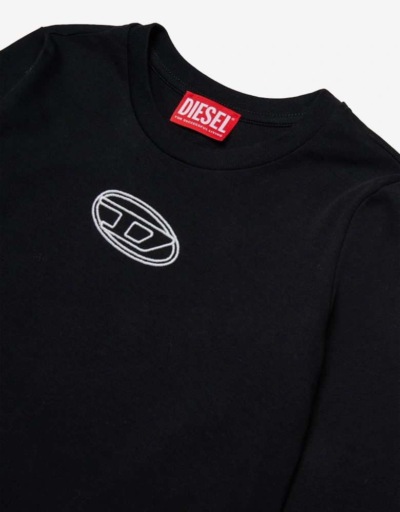 Girls Long Sleeve Logo T-Shirt in Black