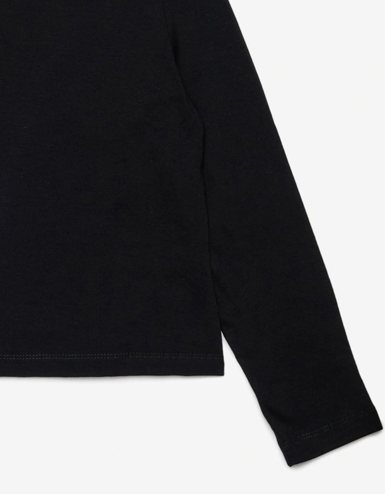 Girls Long Sleeve Logo T-Shirt in Black