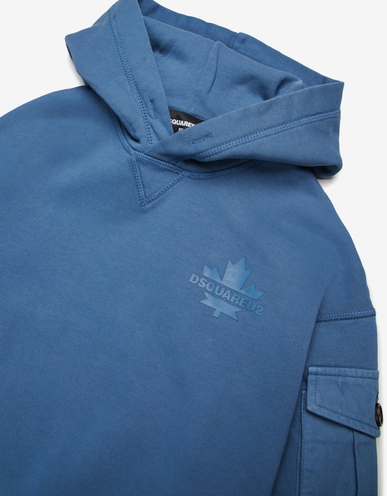 Kids Maple Leaf Logo Hoodie in Blue